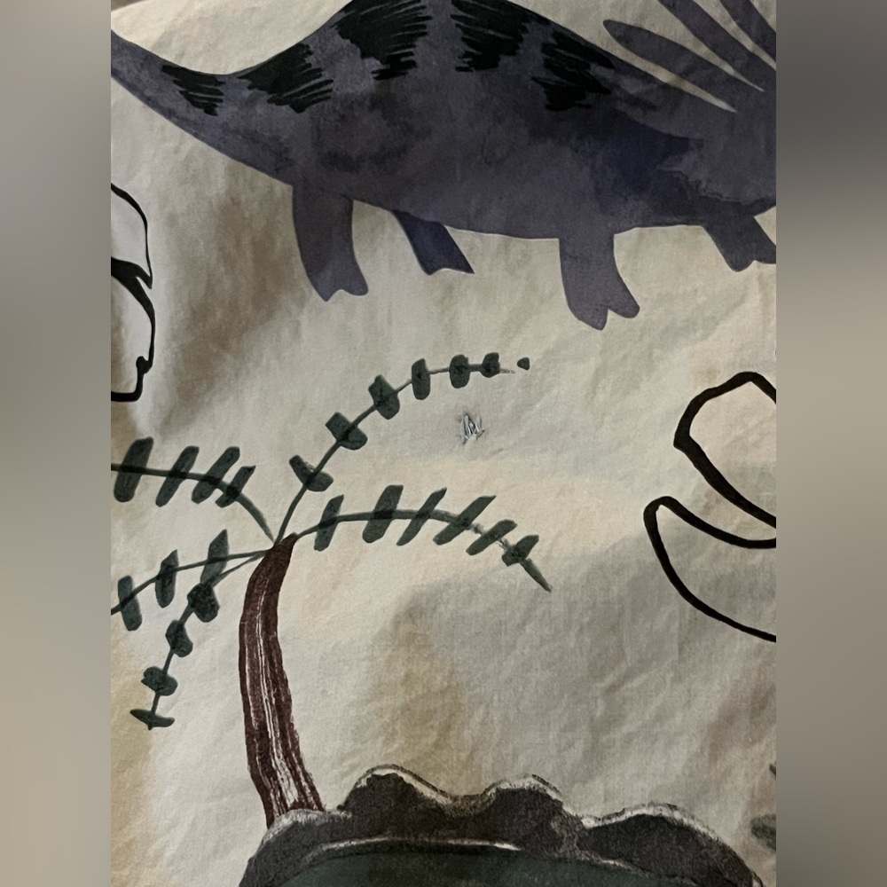 Pottery Barn~Jurassic~Dinosaur Queen/Full Duvet w/2 Shams~100% Organic Cotton - Picture 15 of 16